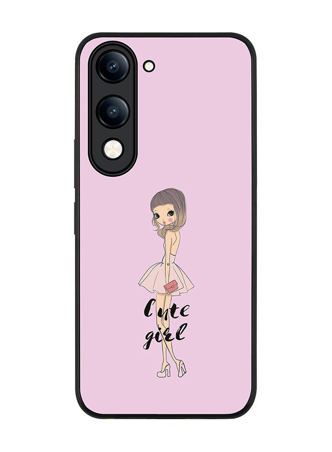For vivo Y29s 5G / Y19s 5G Case,Slim fit Camera Protection, Shockproof Thin Phone cover  - Coy Cute Girl